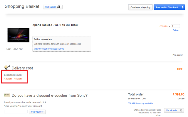Xperia Tablet Z UK pre-order_2
