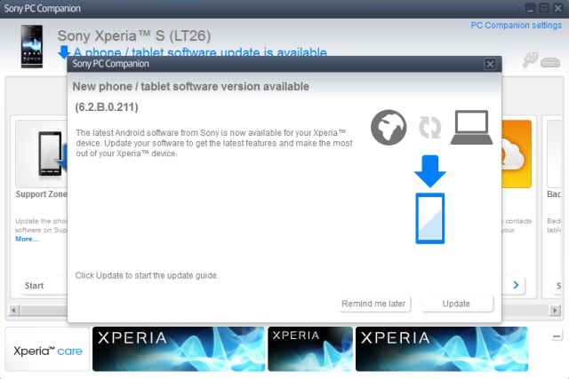 Xperia S 211 JB update