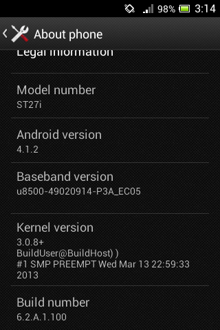 Xperia go JB 100