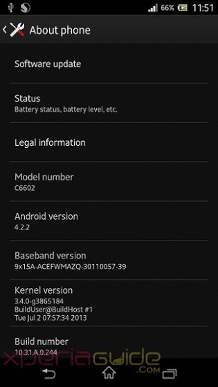 Xperia Z 244 update