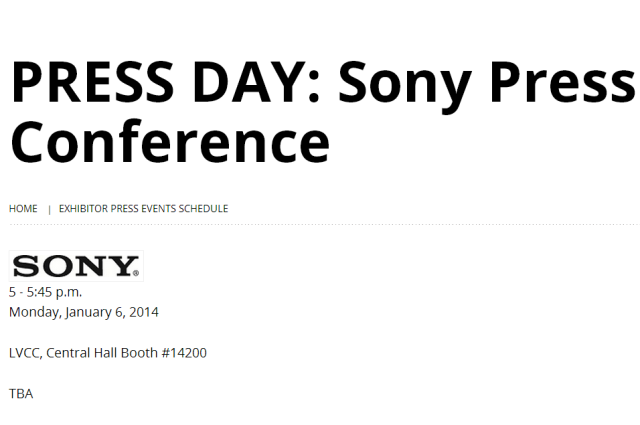 Sony CES Press Conference