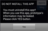 Xperia Do Not Install this App