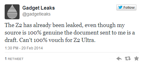 XZ2U leak tweet