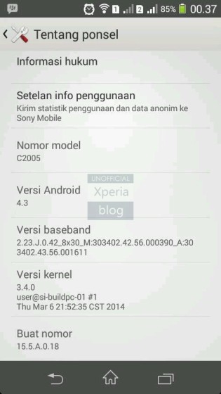 Xperia M dual Android 4.3