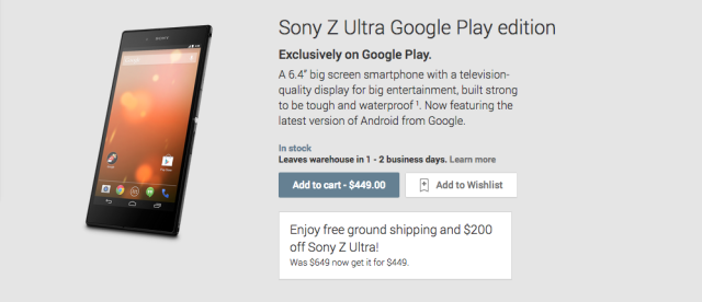 Sony Z Ultra Google Play edition