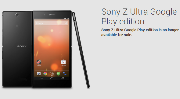 Sony Z Ultra Google Play edtion EOL