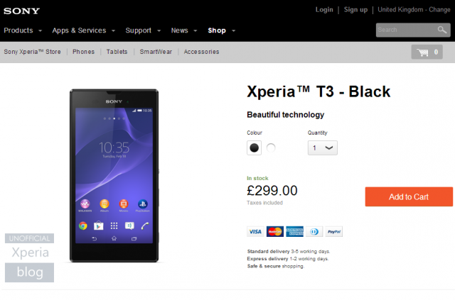 Xperia T3 Sony Store