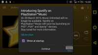 Spotify on PlayStation Music
