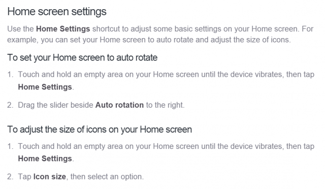 Sony Xperia Home Screen settings