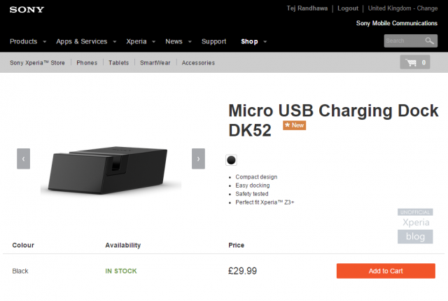 Sony Sony DK52 Micro USB Charging Dock