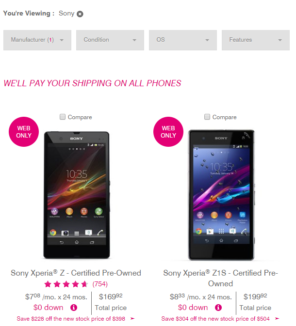 T-Mobile Xperia Z3 disappears
