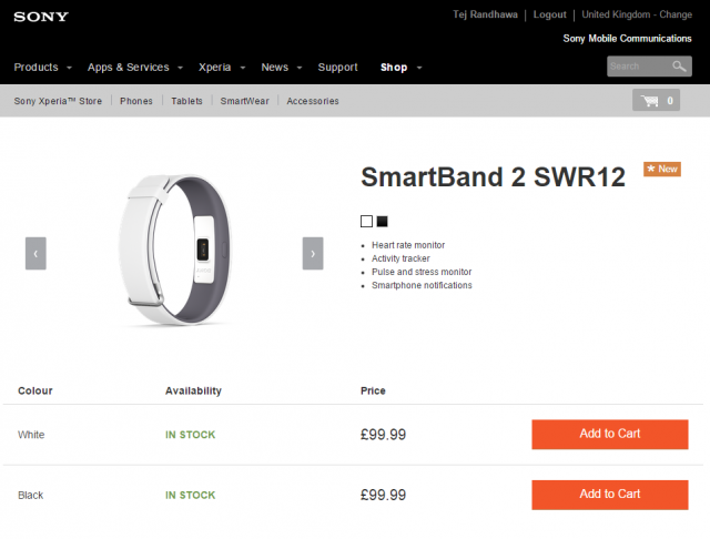 SmartBand 2 SWR12 Sony Mobile Store