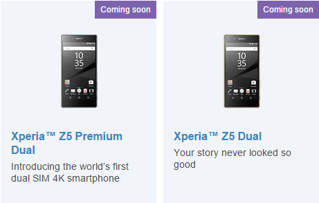 Xperia Z5 Dual and Xperia Z5 Premium Dual for India