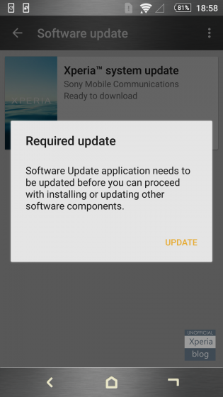Sony Software update 3.1.2.A.0.8_1