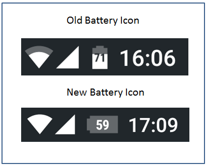 Concept Battery icon changed