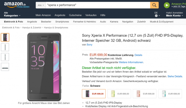 Xperia X Performance in Germany