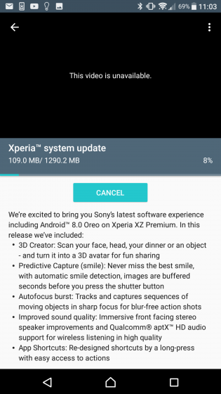 Xperia XZ Premium Android Oreo Changelog