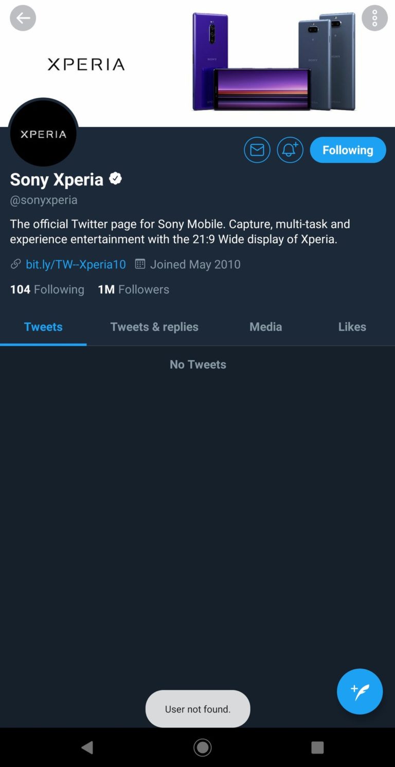 Sony deactivates main Xperia Twitter handle [Update] | Xperia Blog